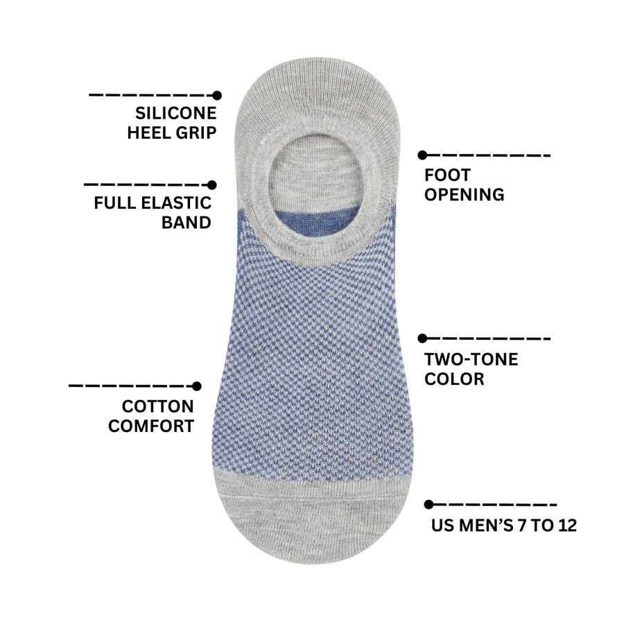 Men's Two-Tone Colored Invisible Foot Socks