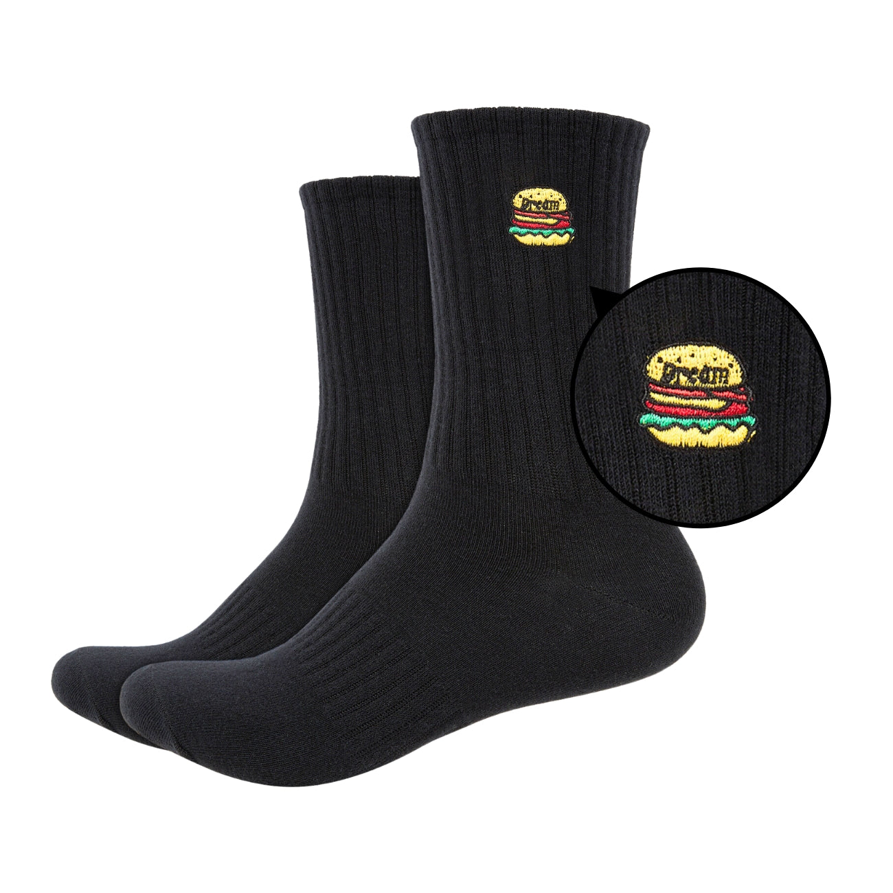 Mens Plain Crew Length Socks with Snacks Patch - IDENTITY Apparel Shop