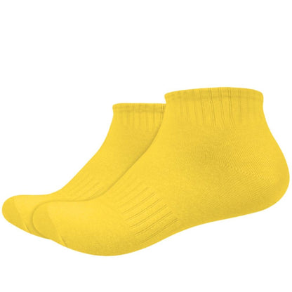 IDENTITY Apparel Unisex Colored Ankle Length Low Cut Cotton Socks with Striped Ribbing and Arch Support