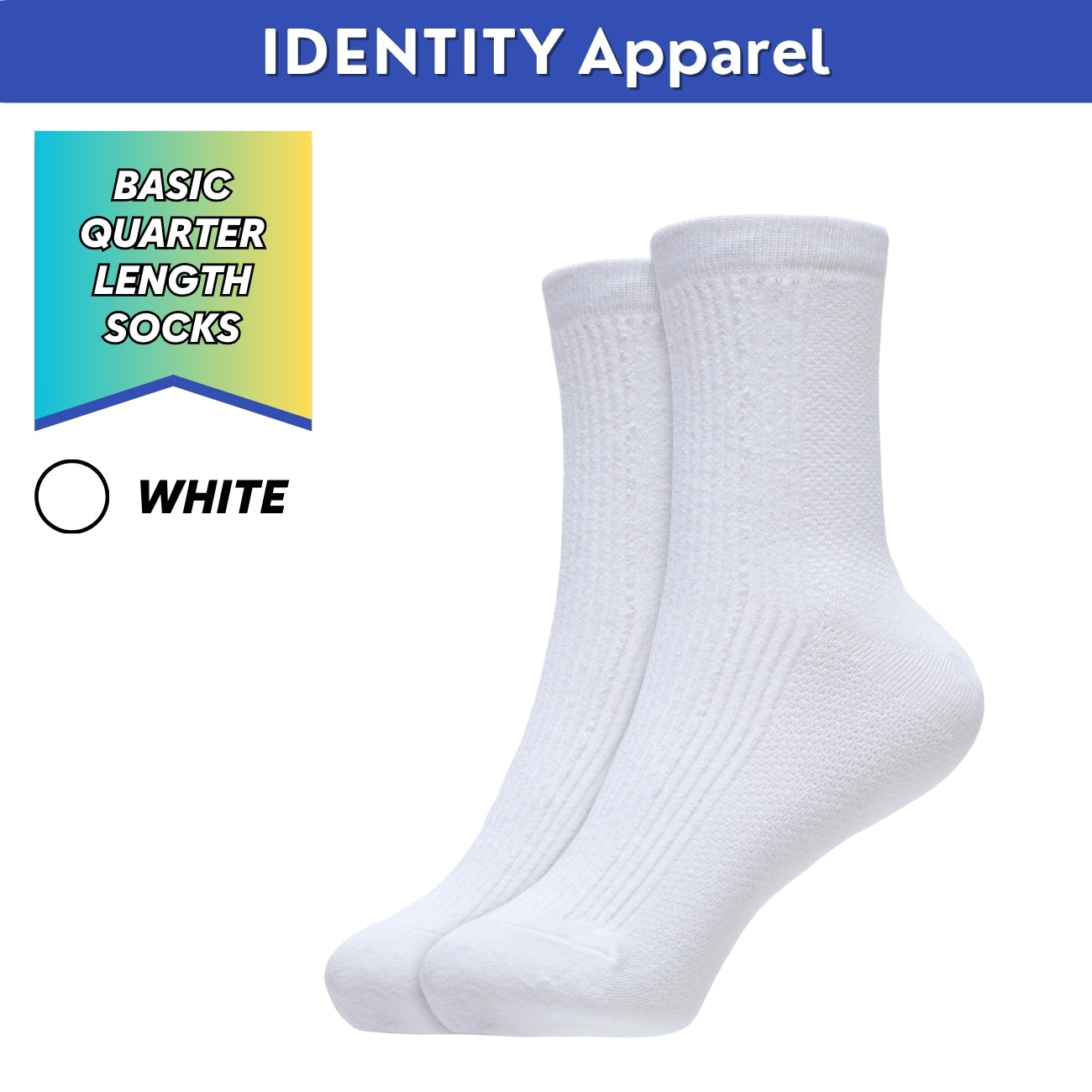 Basic Multifunction Quarter Length Cotton Socks - IDENTITY Apparel Shop