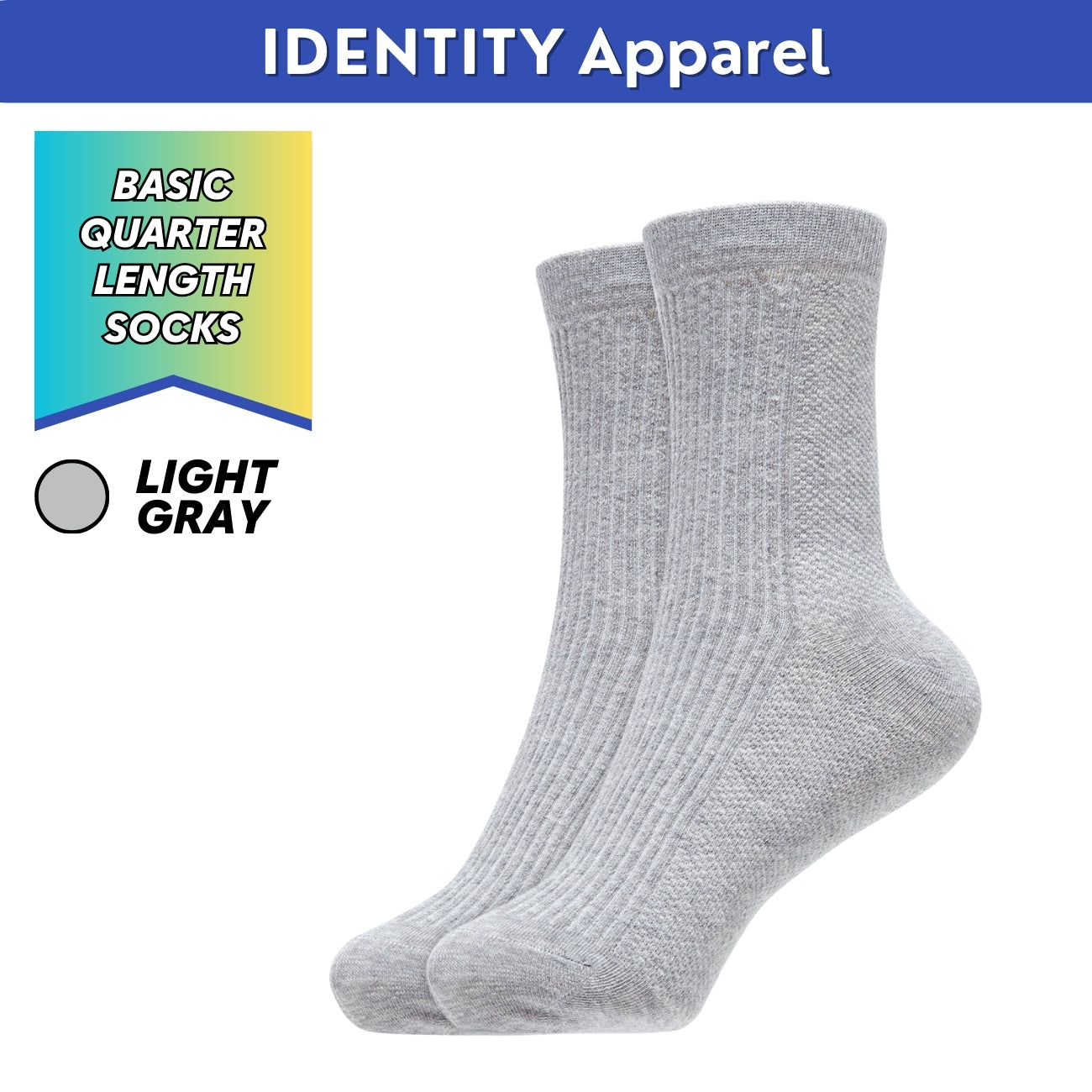 Basic Multifunction Quarter Length Cotton Socks - IDENTITY Apparel Shop