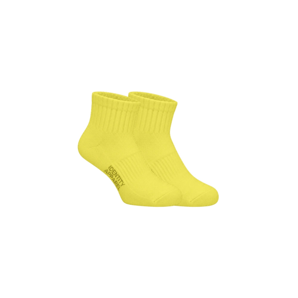 Colored Quarter Length Premium Cotton Socks with Garterized Ribbing and Arch Support