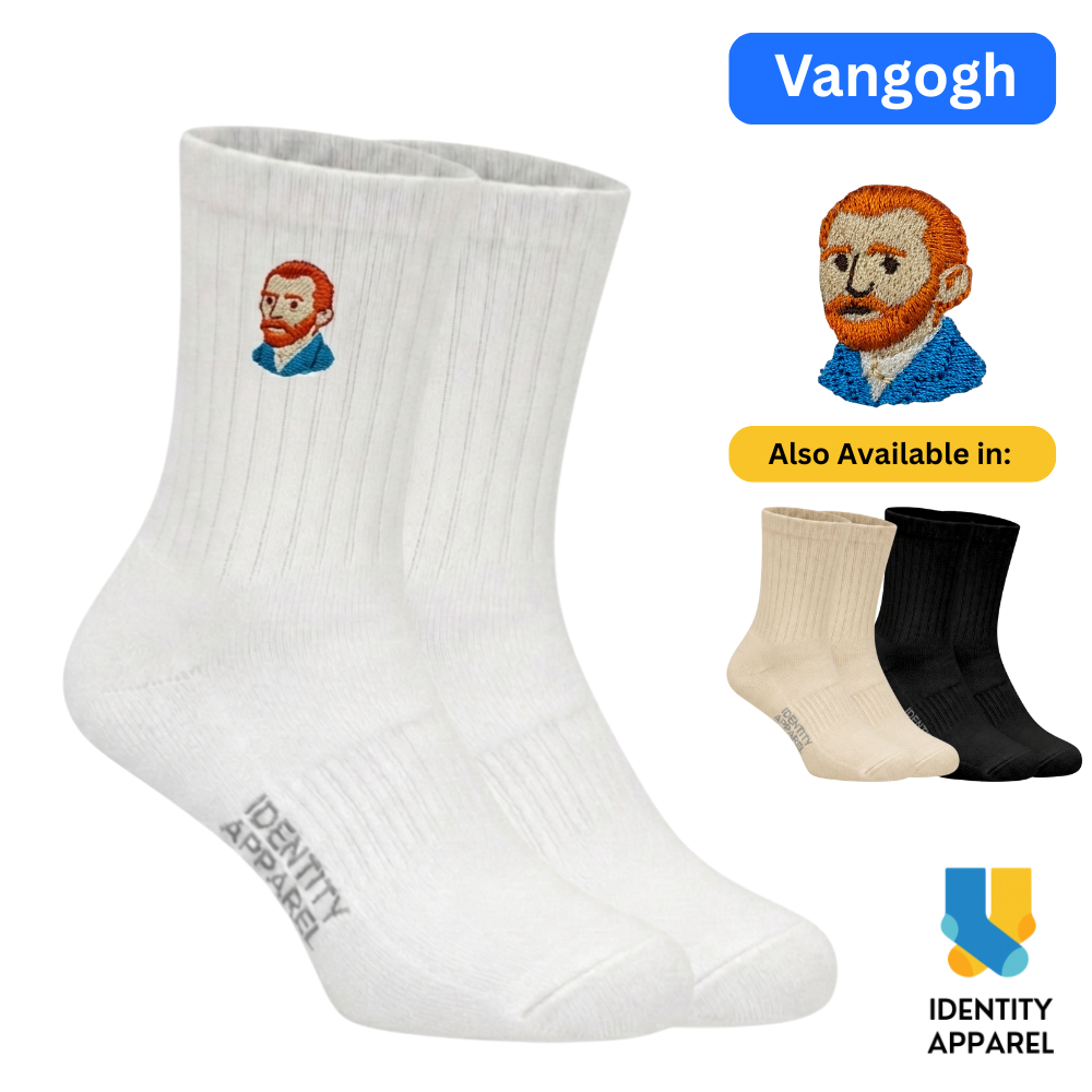 Van Gogh Self Portrait Embroidered Cotton Socks | Art Gallery Collection