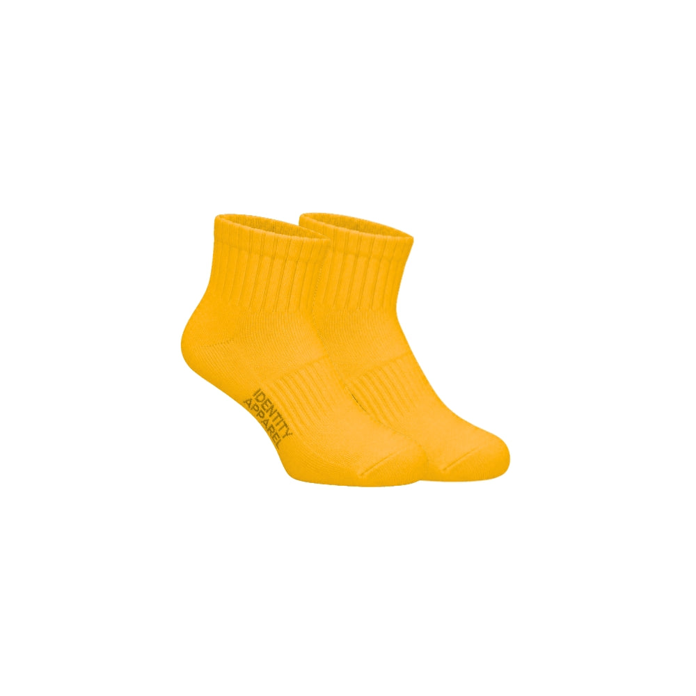 Colored Quarter Length Premium Cotton Socks with Garterized Ribbing and Arch Support