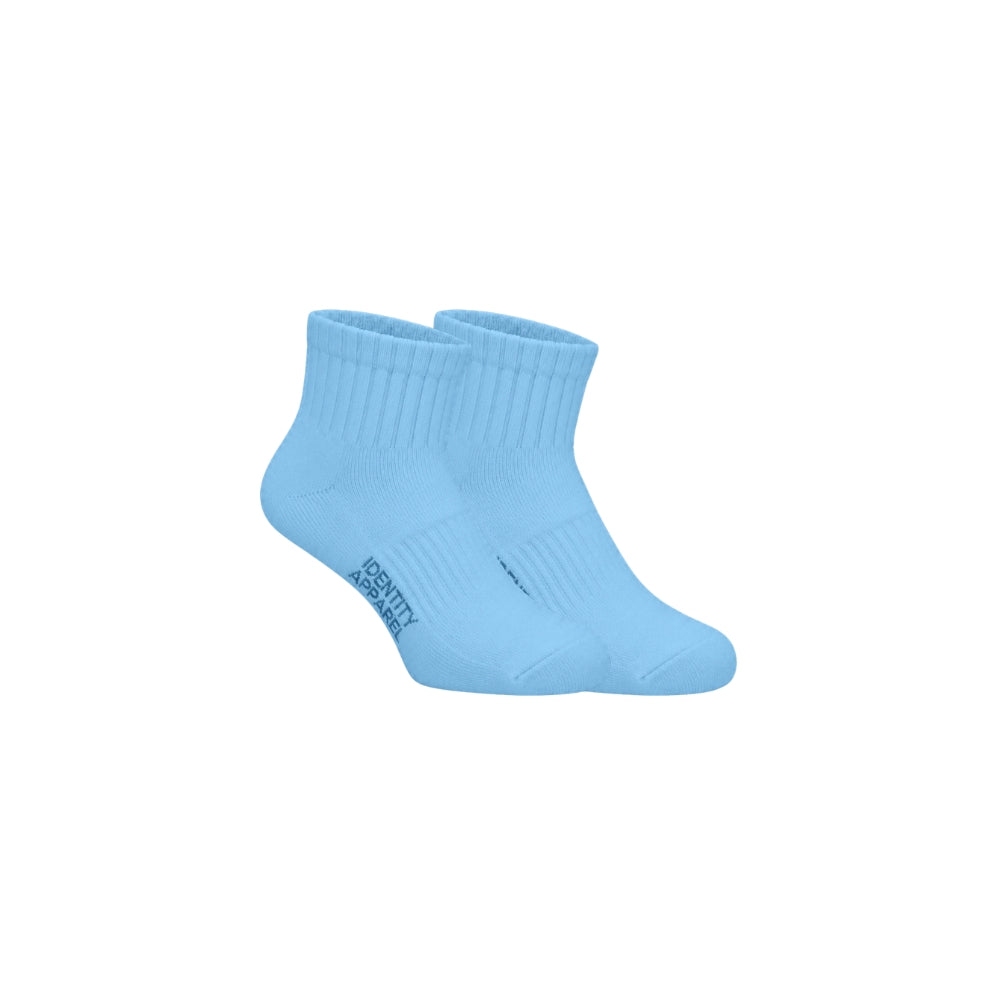 Colored Quarter Length Premium Cotton Socks with Garterized Ribbing and Arch Support