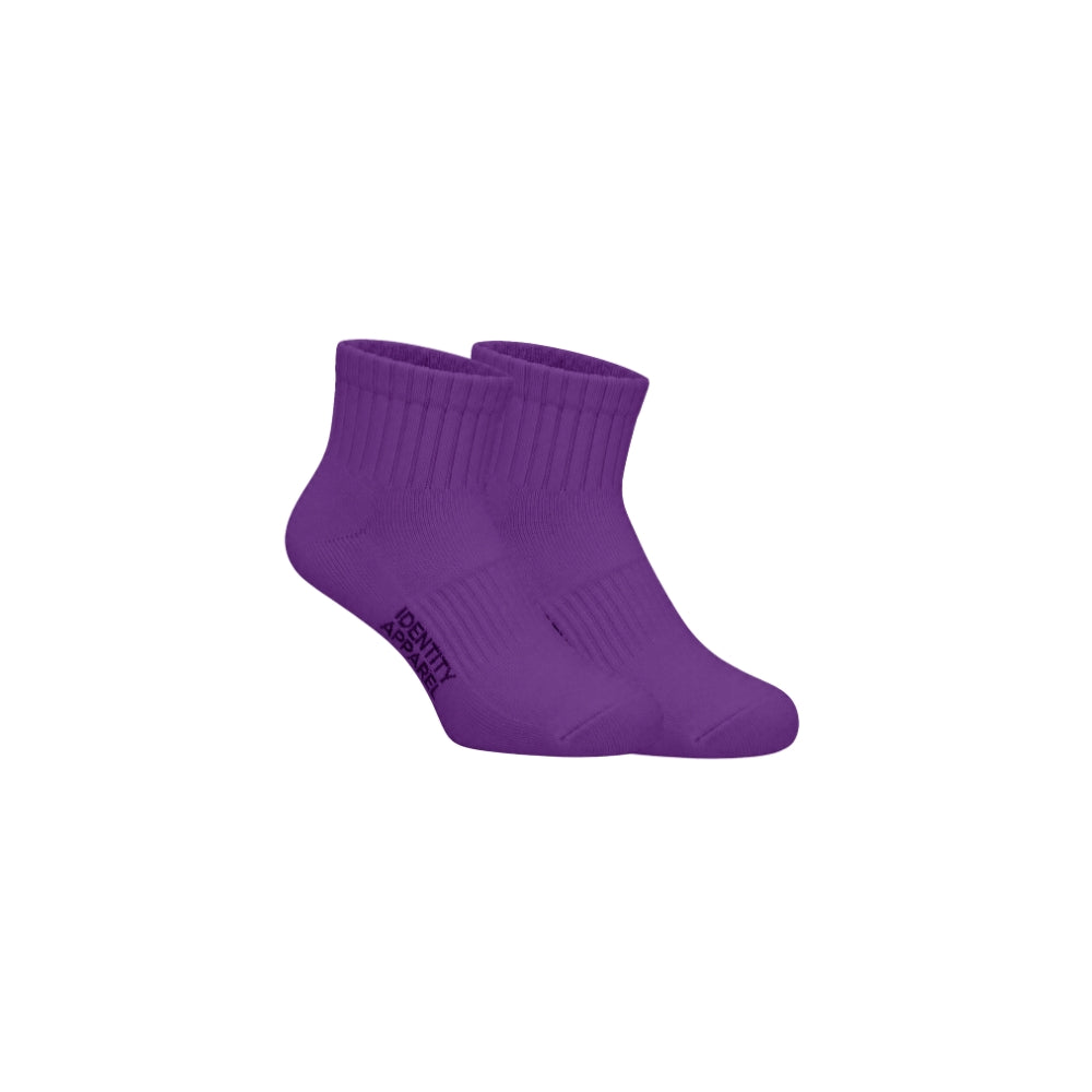 Colored Quarter Length Premium Cotton Socks with Garterized Ribbing and Arch Support