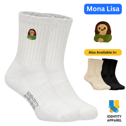 Monay Lisa Embroidered Cotton Socks | Art Gallery Collection