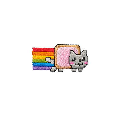 Rainbow Cat Embroidered Premium Cotton T-Shirt | Cattitude Collection