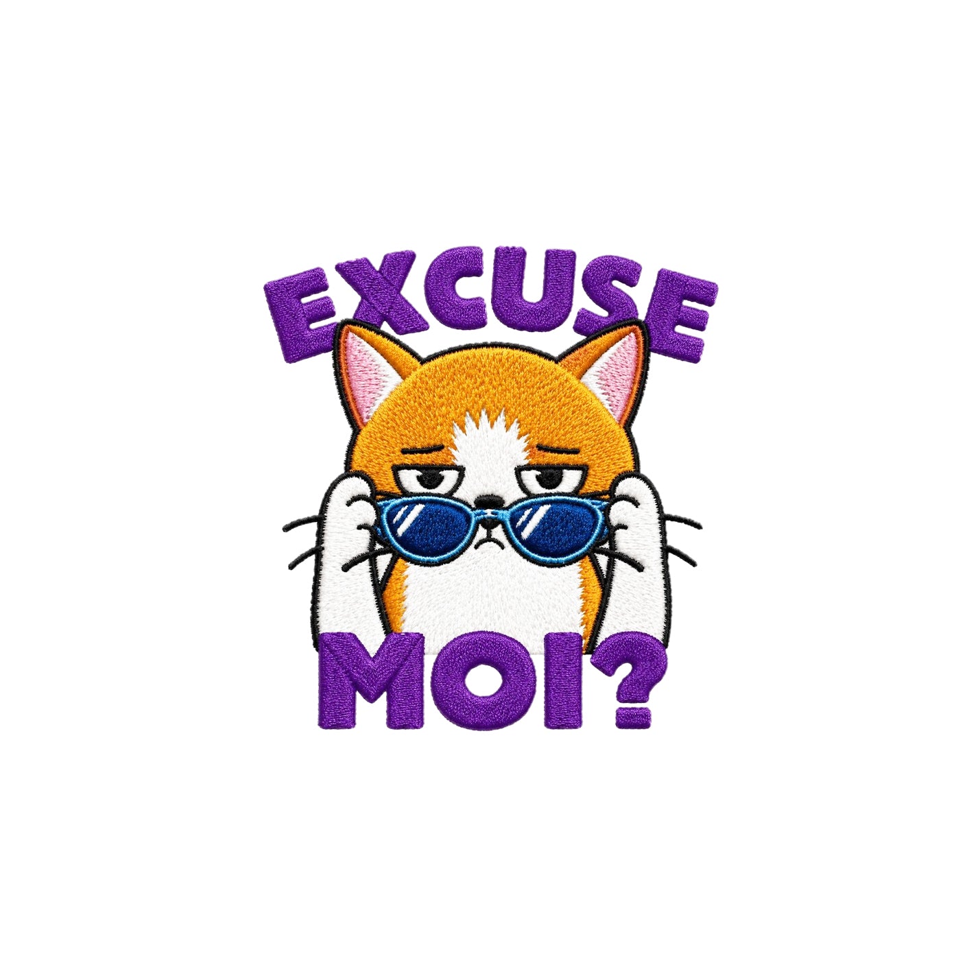 Excuse Moi Embroidered Premium Cotton T-Shirt | Cattitude Collection