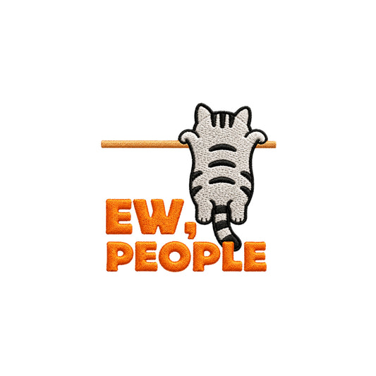 Ew, People Embroidered Premium Cotton T-Shirt | Cattitude Collection