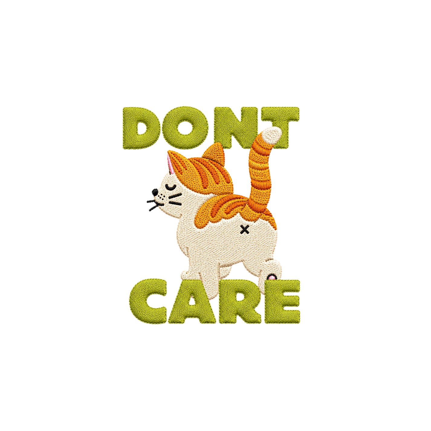 Don't Care Embroidered Premium Cotton T-Shirt | Cattitude Collection
