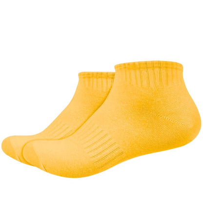 IDENTITY Apparel Unisex Colored Ankle Length Low Cut Cotton Socks with Striped Ribbing and Arch Support