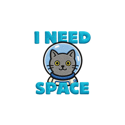 Need Space Embroidered Premium Cotton T-Shirt | Cattitude Collection