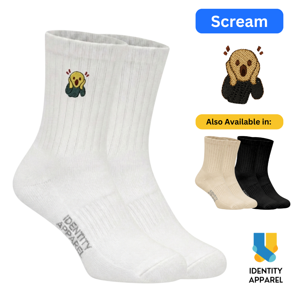 The Scream Embroidered Cotton Socks | Art Gallery Collection