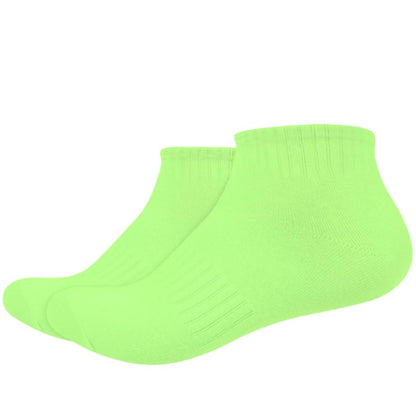 IDENTITY Apparel Unisex Colored Ankle Length Low Cut Cotton Socks with Striped Ribbing and Arch Support