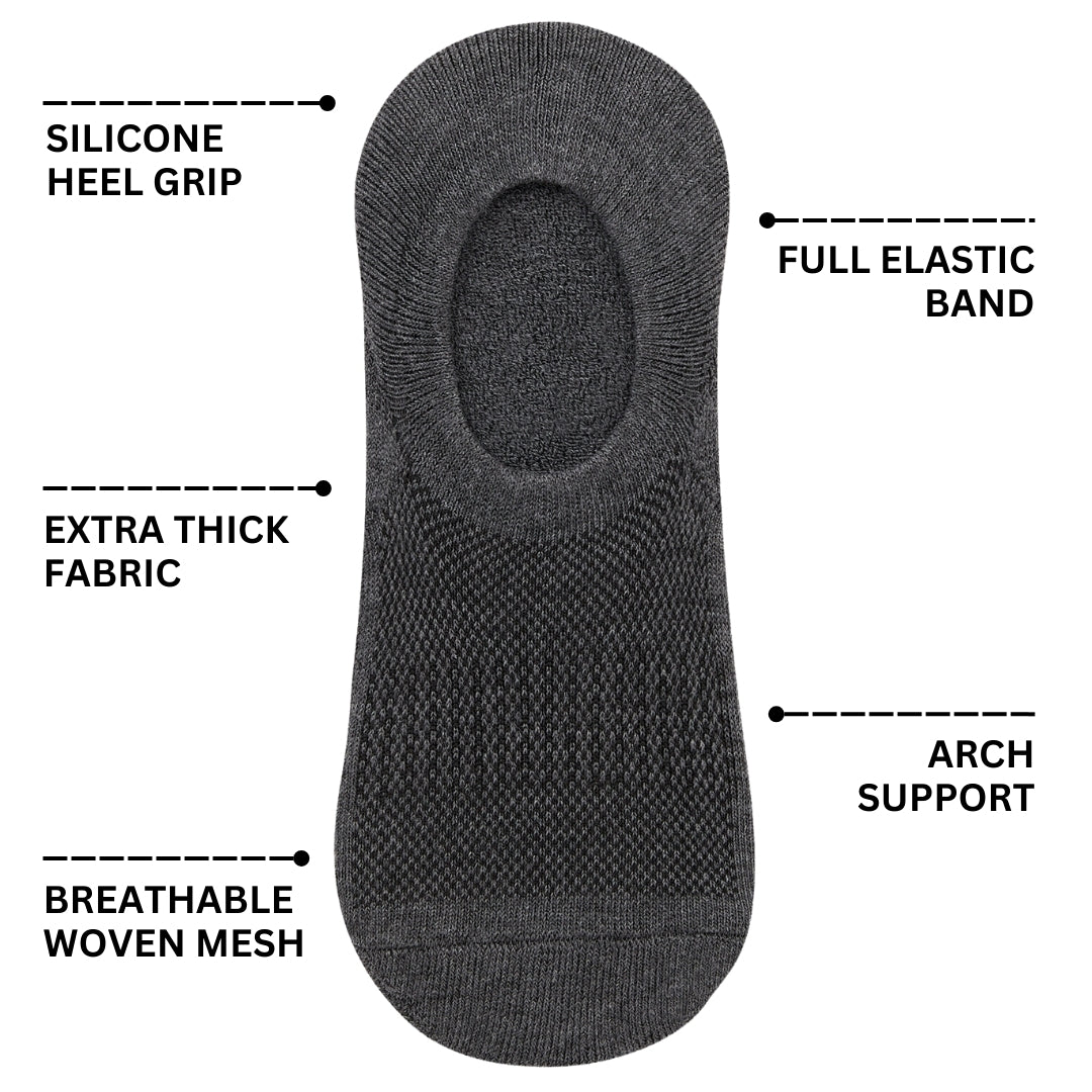 IDENTITY Apparel Sports Socks Collection Extra Thick Active Wear Invisible Foot Socks with Arch Support