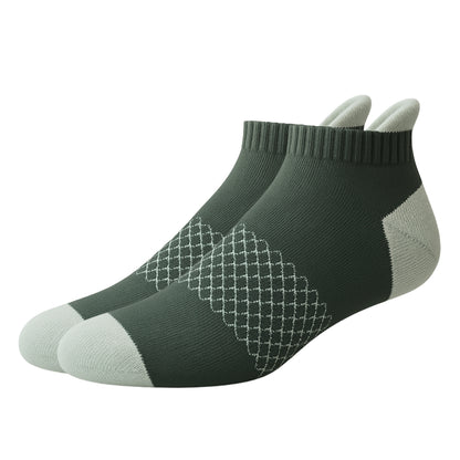 Low Cut Ankle Length Running Sports Socks w/ Double Padded Cushioned Sole and Beehive Arch Compression Support