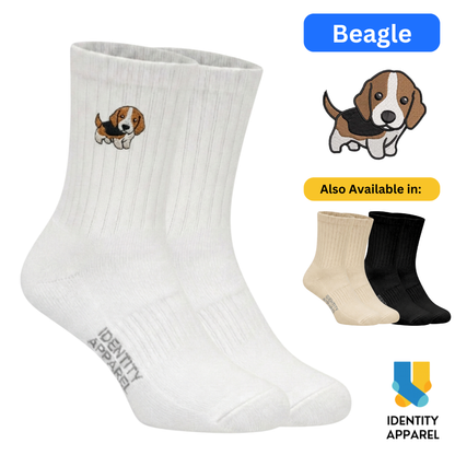 Beagle Embroidered Cotton Socks for Dog Lovers | Pup Culture Collection