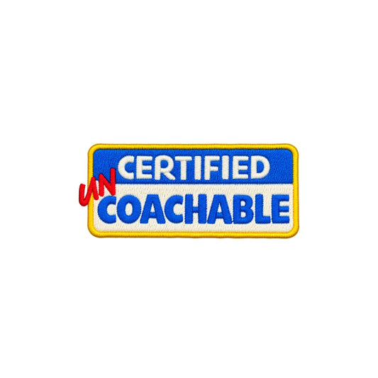 Certified Uncoachable embroidery design from the Dink Pa More pickleball collection by IDENTITY Apparel