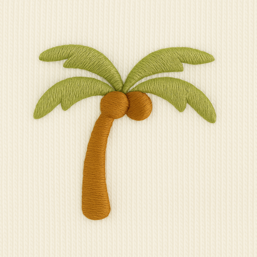 Coconut Tree Embroidered Cotton Socks | Vitamin Sea Collection