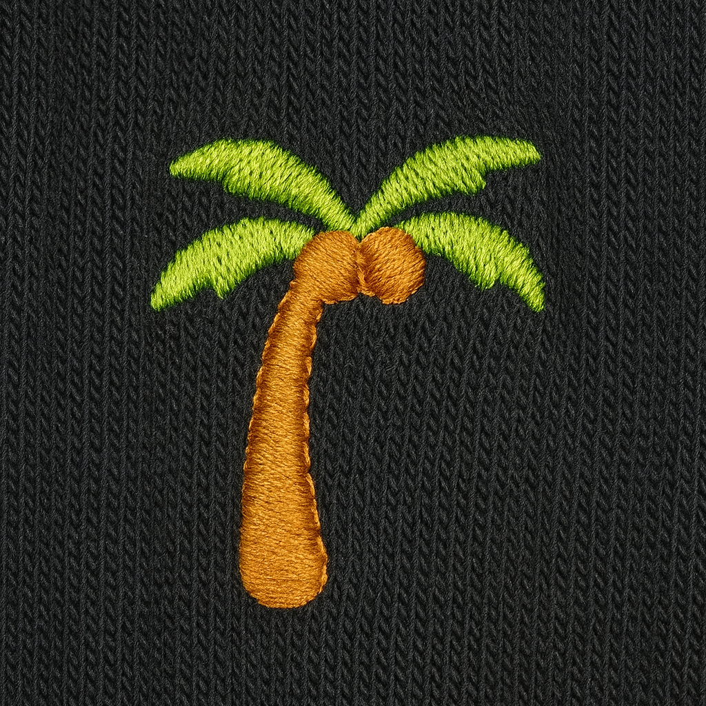 Coconut Tree Embroidered Cotton Socks | Vitamin Sea Collection