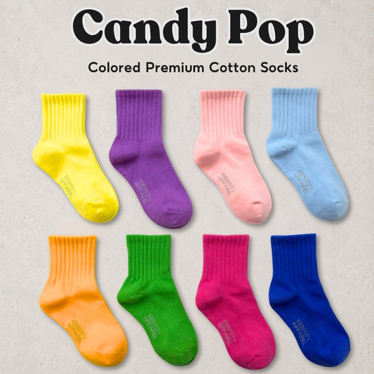Colored Quarter Length Premium Cotton Socks | Candy Pop Collection