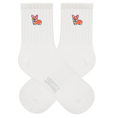 Corgi Embroidered Cotton Socks for Dog Lovers | Pup Culture Collection