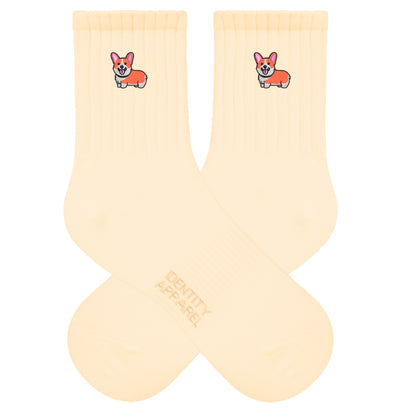 Corgi Embroidered Cotton Socks for Dog Lovers | Pup Culture Collection