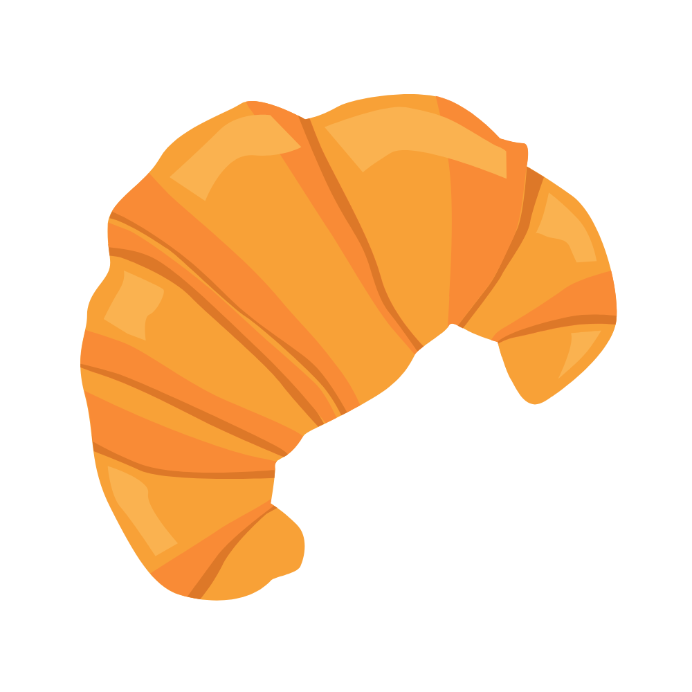 Croissant Embroidered Basic Cotton Socks