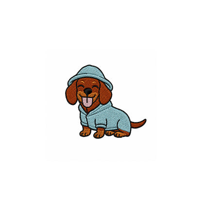 Dachshund Embroidered Premium Cotton Unisex T-Shirt | Cozy Pup Collection IDENTITY Apparel