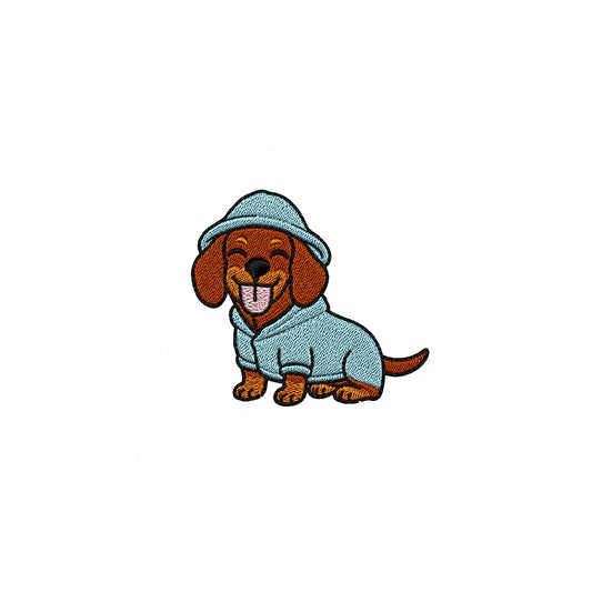 Dachshund Embroidered Premium Cotton Unisex T-Shirt | Puddle Patrol IDENTITY Apparel