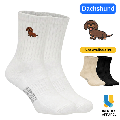 Dachshund Embroidered Cotton Socks for Dog Lovers | Pup Culture Collection