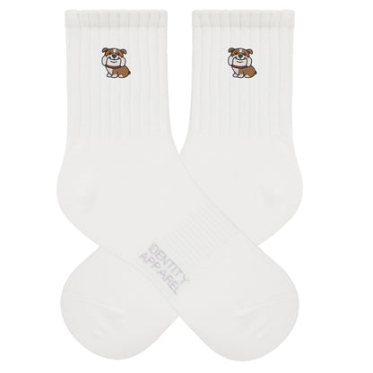 English Bulldog Embroidered Cotton Socks for Dog Lovers | Pup Culture Collection