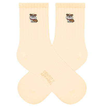 English Bulldog Embroidered Cotton Socks for Dog Lovers | Pup Culture Collection