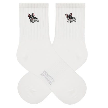 French Bulldog Embroidered Cotton Socks for Dog Lovers | Pup Culture Collection