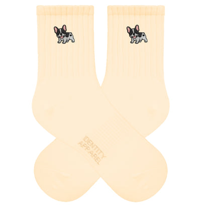 French Bulldog Embroidered Cotton Socks for Dog Lovers | Pup Culture Collection