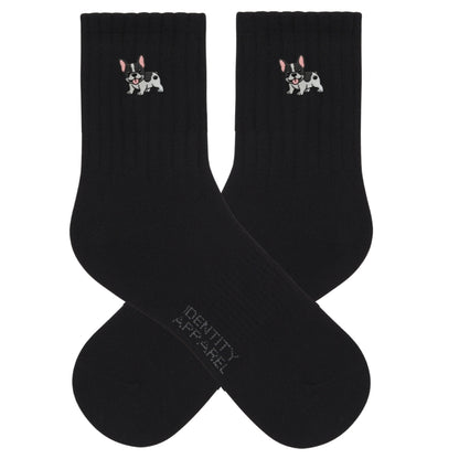 French Bulldog Embroidered Cotton Socks for Dog Lovers | Pup Culture Collection