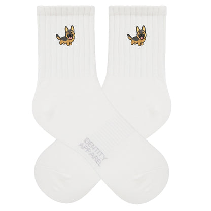 German Shepherd Embroidered Cotton Socks for Dog Lovers | Pup Culture Collection