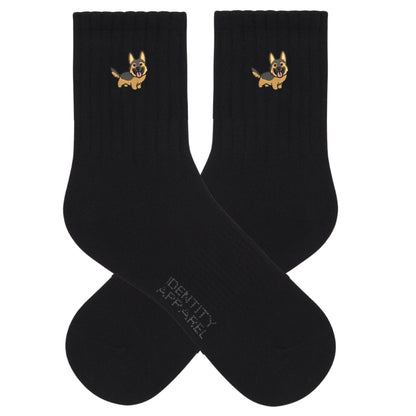 German Shepherd Embroidered Cotton Socks for Dog Lovers | Pup Culture Collection