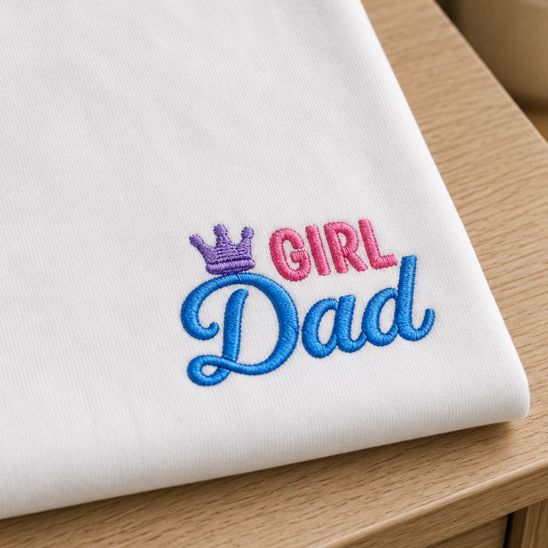 Girl Dad Embroidered Premium Cotton T-Shirt | Fathers Day Special