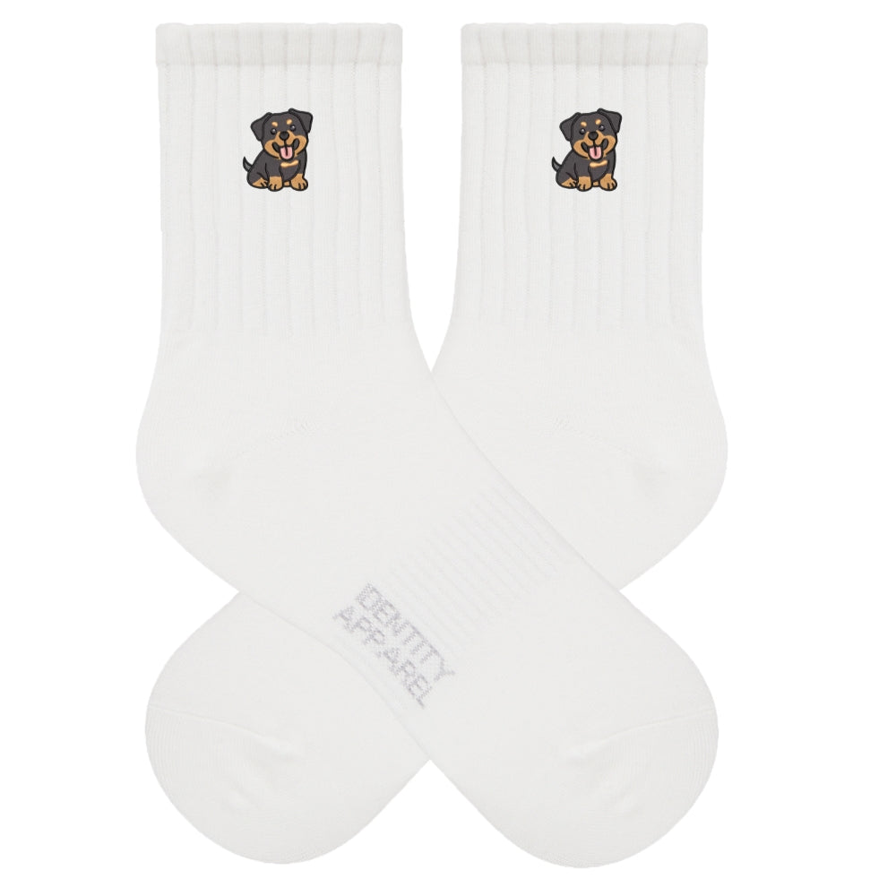 Rottweiler Embroidered Cotton Socks for Dog Lovers | Pup Culture Collection