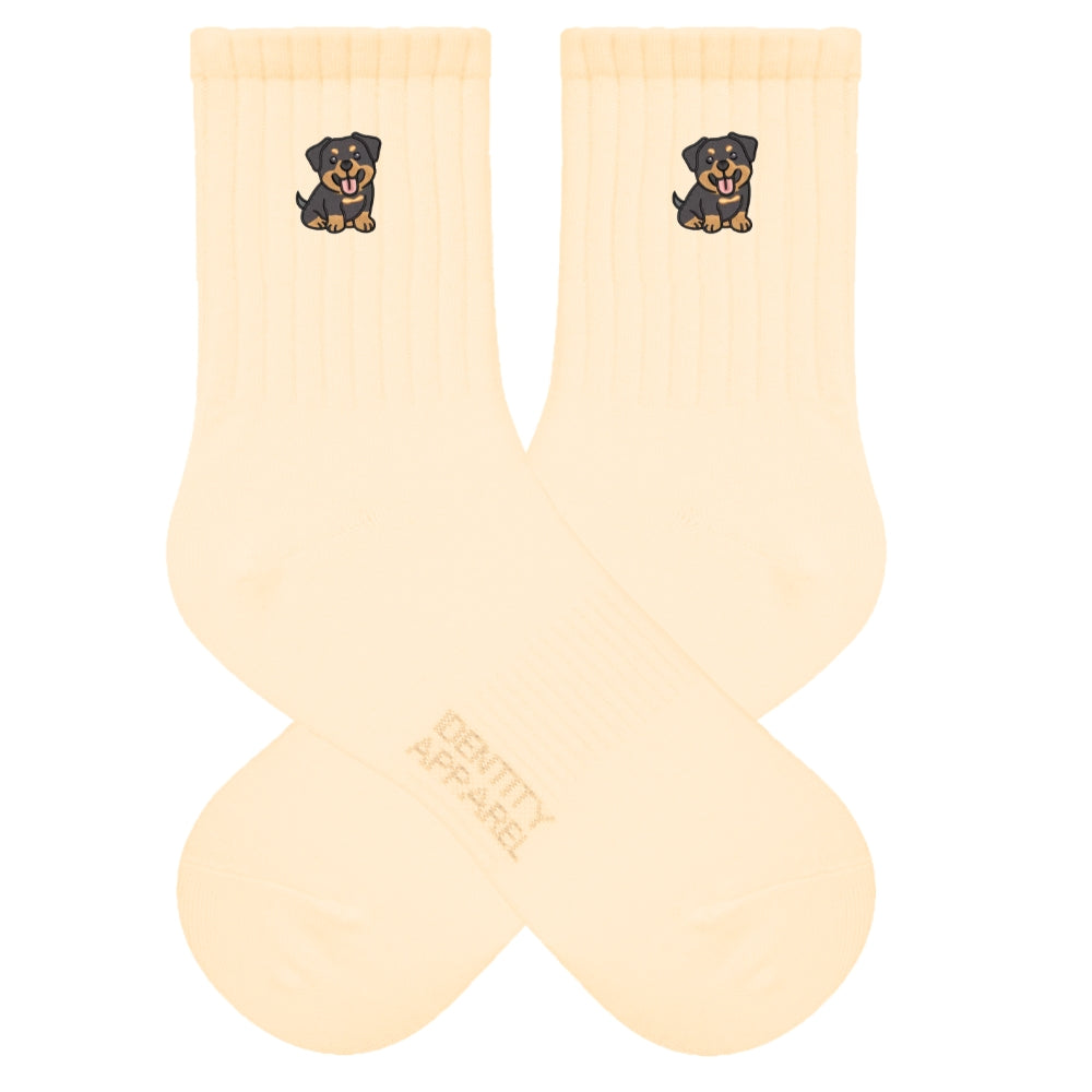 Rottweiler Embroidered Cotton Socks for Dog Lovers | Pup Culture Collection