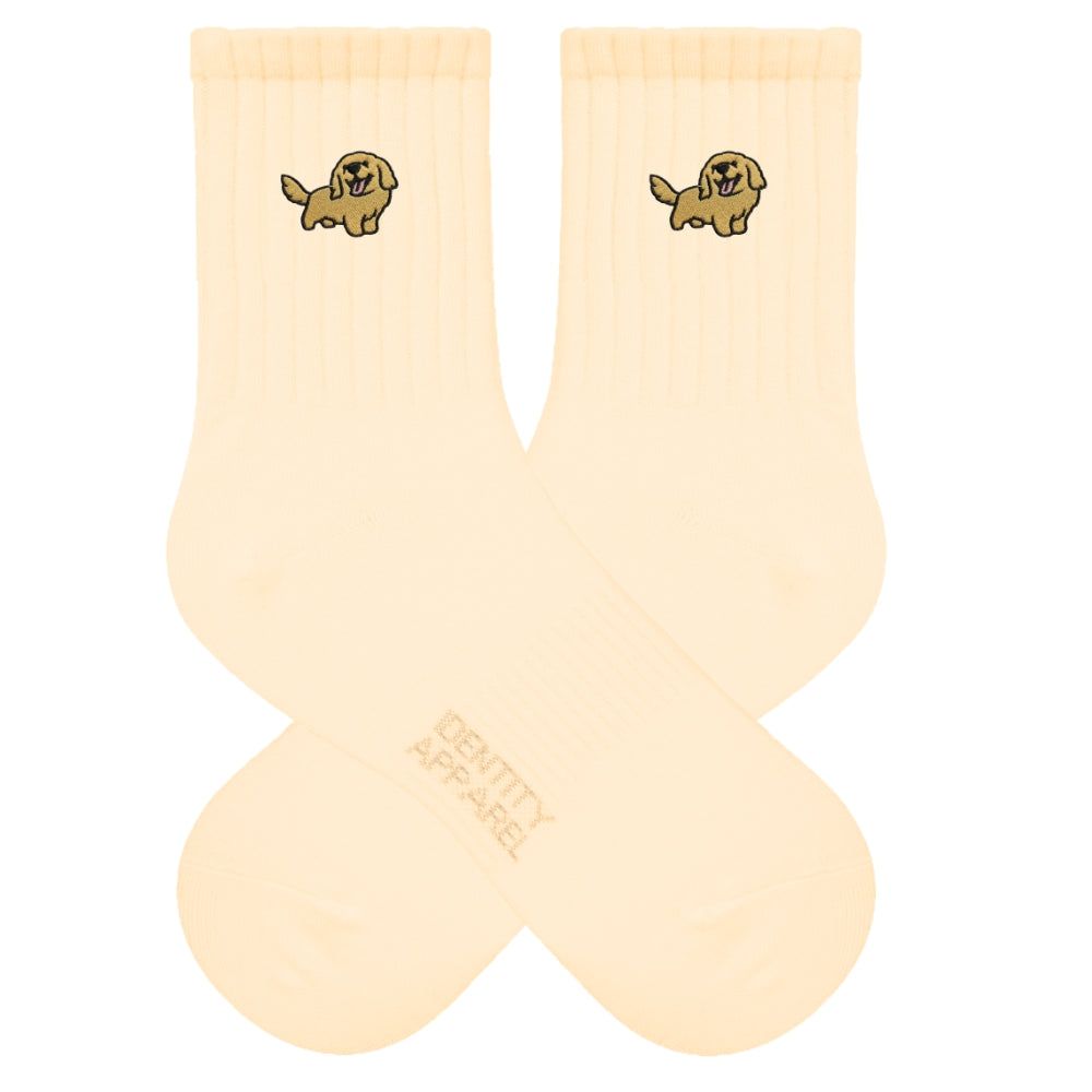 slim fit dress slacks Dog Society Golden Labrador Socks Red — Spoilt Gift & Homewares main image 0