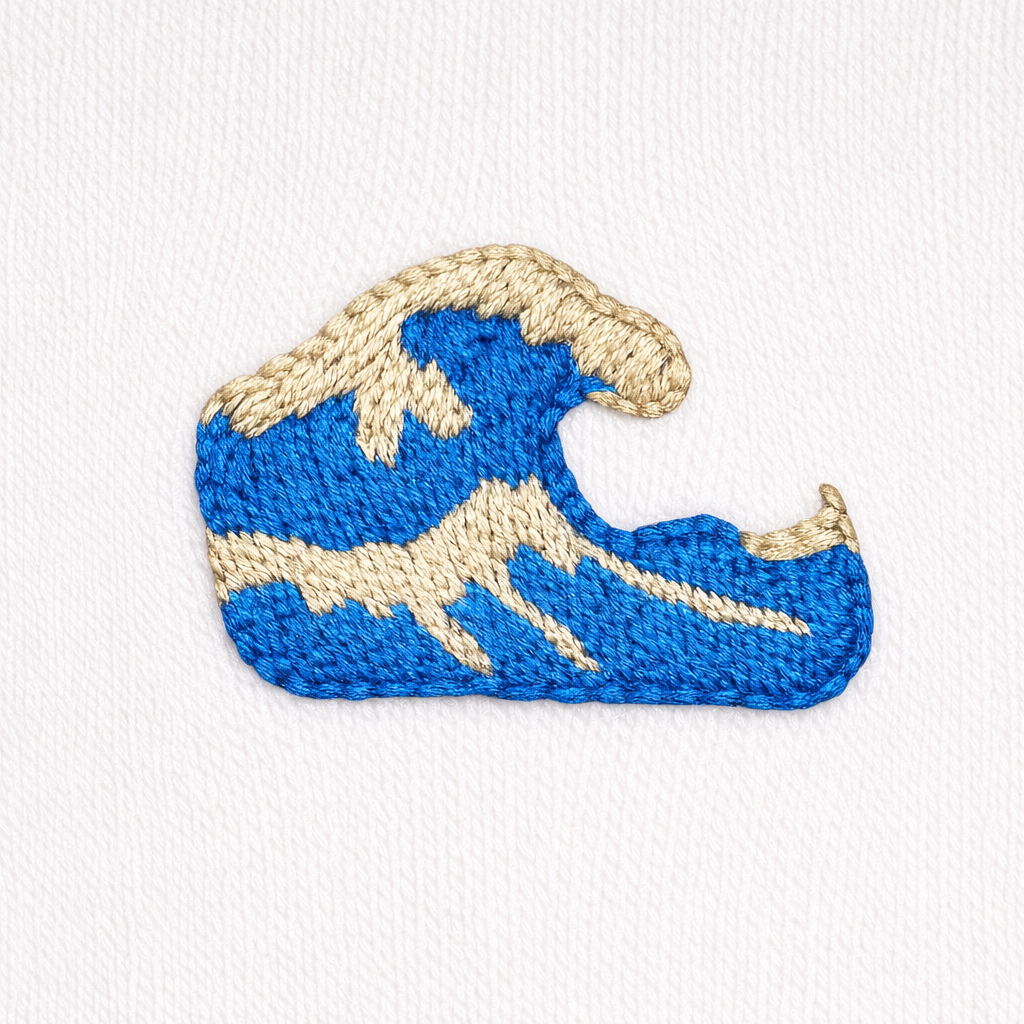 The Great Wave Embroidered Premium Cotton Socks | Art Gallery Collection