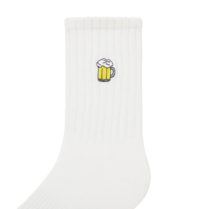 Basic Crew Socks with Beer Stein Embroidery