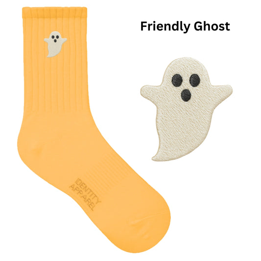 Friendly Ghost Embroidered Novelty Socks | Limited Edition Halloween 2025