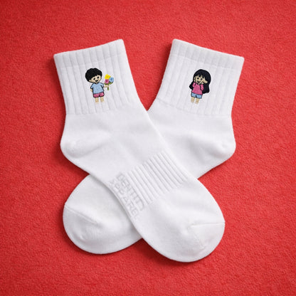 Valentine's Day Special Embroidered Premium Cotton Socks | Kilig Season Collection