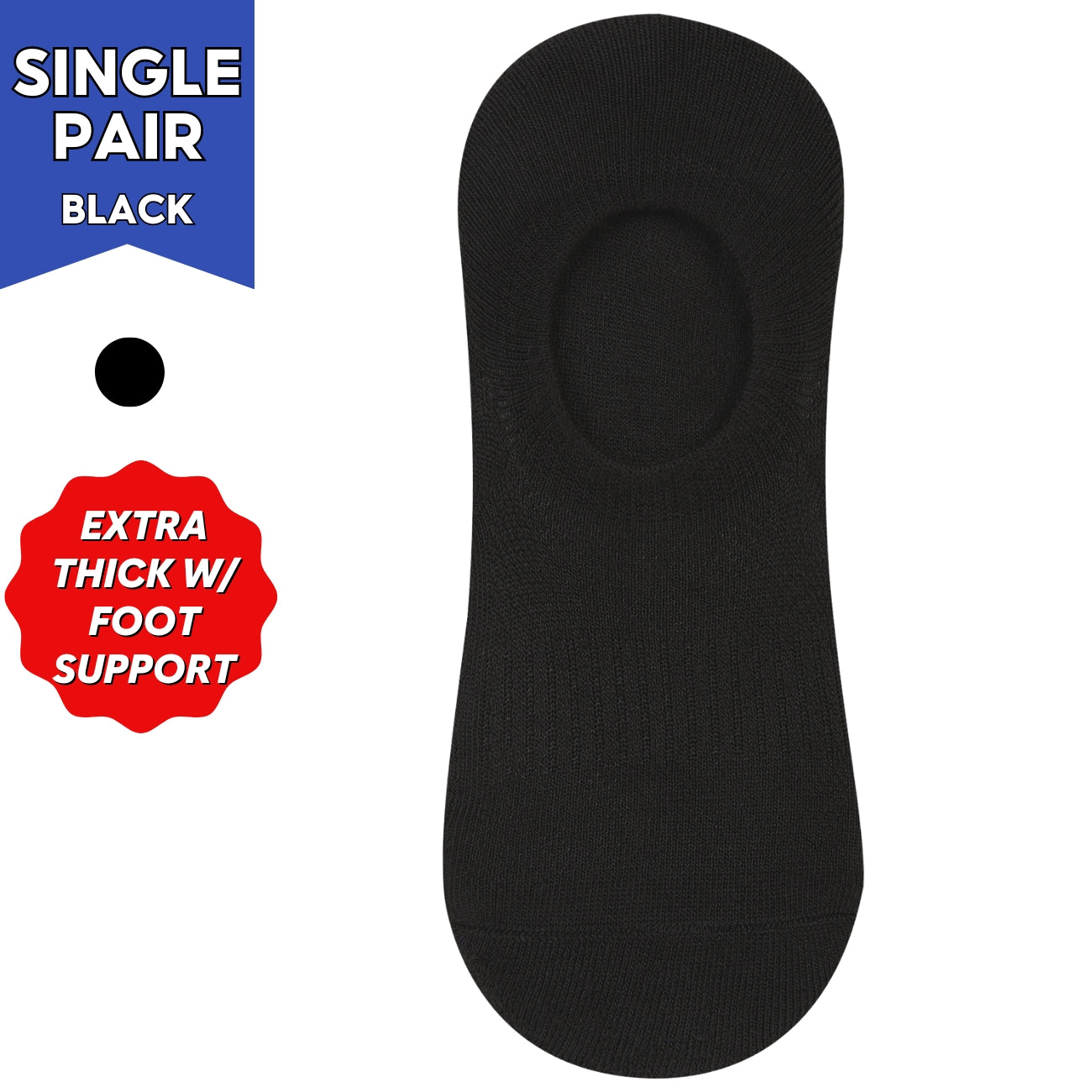 IDENTITY Apparel Sports Socks Collection Extra Thick Active Wear Invisible Foot Socks with Arch Support