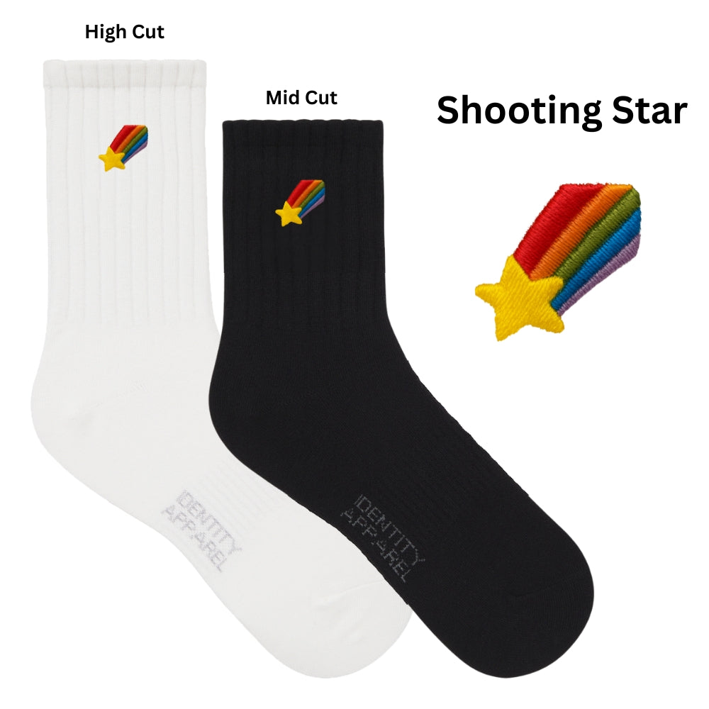 Love Wins Collection Pride Theme Embroidered Basic Cotton Socks with Arch Support