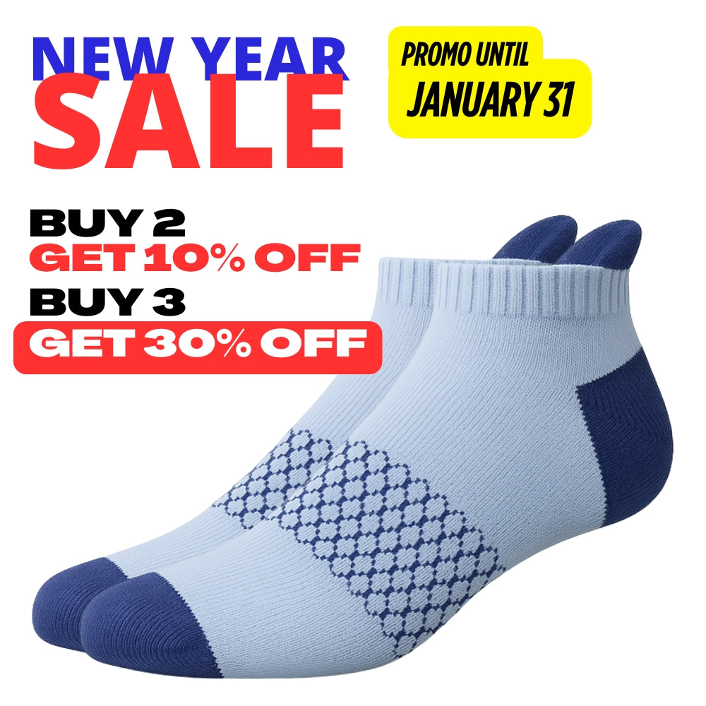 New Year Sale Ankle-Length Nylon Running Socks with Cushioned Sole & Arch Support